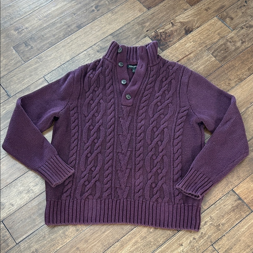 Banana Republic Men’s Plum Cable Knit Sweater XL